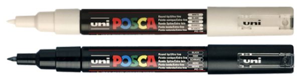 Verfstift Posca PC1MC extra fijn zwart - Afbeelding 2