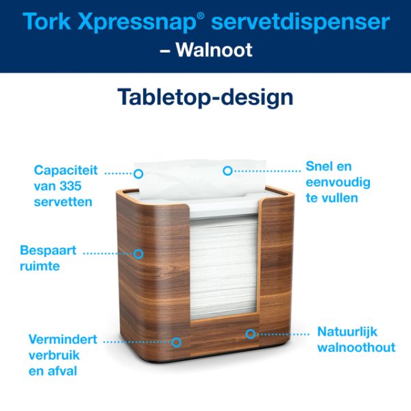 Servetdispenser Tork Xpressnap® tabletop N4 compact image walnoot 273002 - Afbeelding 2