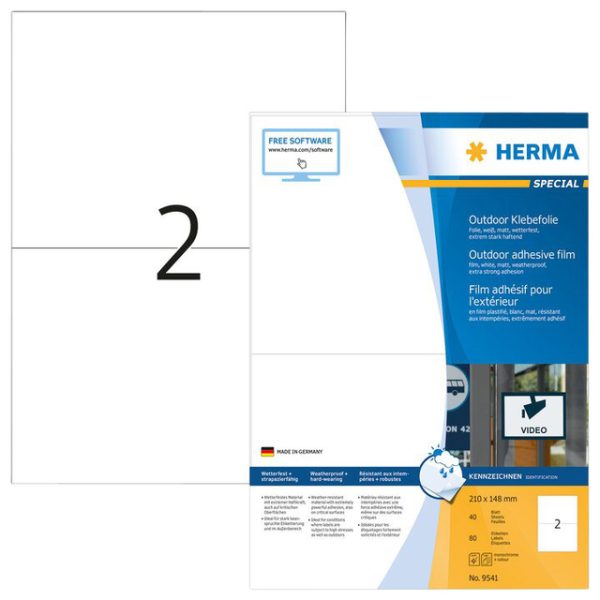 Etiket HERMA 9541 210x148mm weerbestendig wit 80stuks - Afbeelding 2