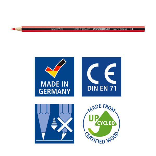 Kleurpotloden Staedtler Noris classpack à 144 stuks 12 kleuren + 3 puntenslijpers gratis - Afbeelding 2