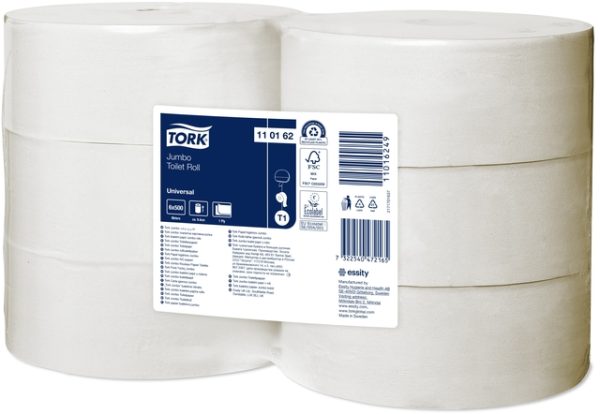 Toiletpapier Tork Jumbo T1 Universal 1-laags 500m wit 120160