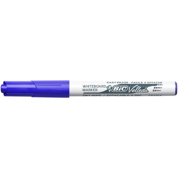 Viltstift Bic Velleda 1741 whiteboard rond medium blauw - Afbeelding 2